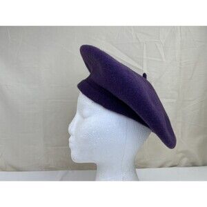 VTG P.R.T. Ultrabasque De Luxe Wool Beret Basque 58584 Purple‎ Artist Unisex